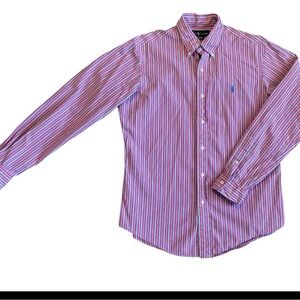 Ralph Lauren Pink and Blue Striped Dress Shirt